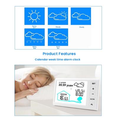 AB34-Indoor Outdoor Thermometer Hygrometer Wireless Weather Station Home Weather Forecast Clock Weather Stations