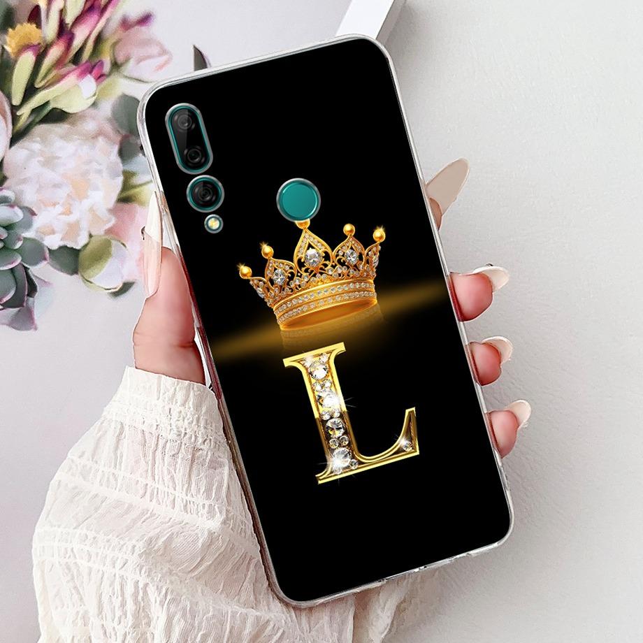 For Huawei Y9 Prime 2019 Y9A Y9s Phone Case Huawei Y9 2019 Back Cover Soft Clear Silicone Initials Letters Painting Shockproof