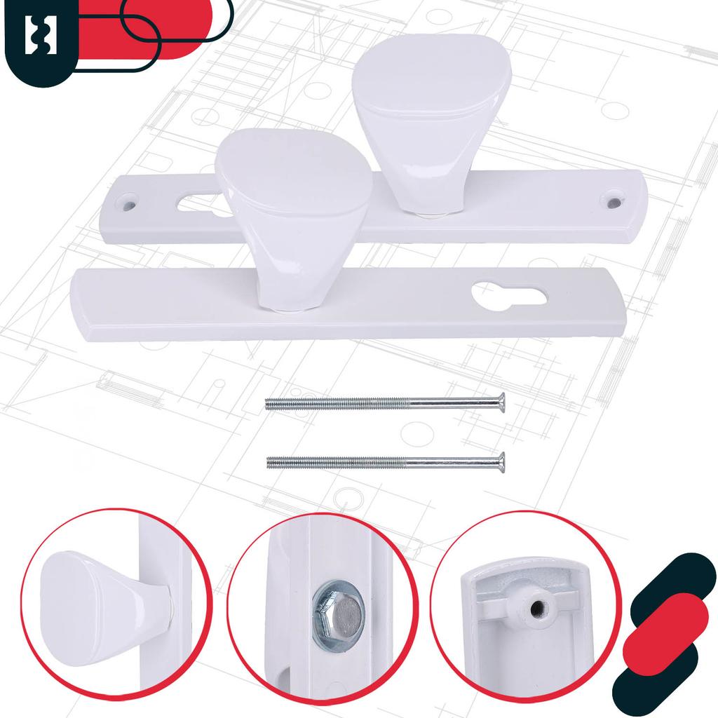 Handle For Gate Door Long Plate Aluminum White 90 Mm