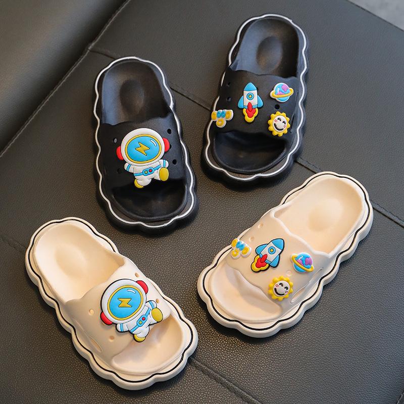 Kids' Fashion Bow Slippers - Non-slip, Durable, Thick-soled Cartoon Sandals for Boys & Girls, Great for Home & Beach Use