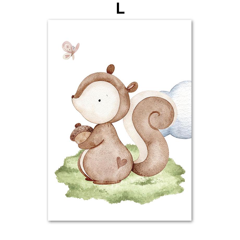 

Бохо лесные животные медведь олень лиса сова детская настенная живопись холст картины скандинавские постеры и принты картины декор детской комнаты 21x30cm No Framed