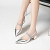 Pointed head with women's spring and summer new daily commuting thick heel bag head women's versatile sandals