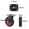 4x Szállítókerék a kocsihoz 200 mm 2x Forgó 2x Fix 700 kg Erős Gumi