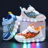 LED Kinder Süß Cartoon Jungen Freizeit Sneaker für Kinder Schuhe Mädchen Mesh Atmungsaktiv Beleuchtung Schuhe Baby Beleuchtete Schuhe