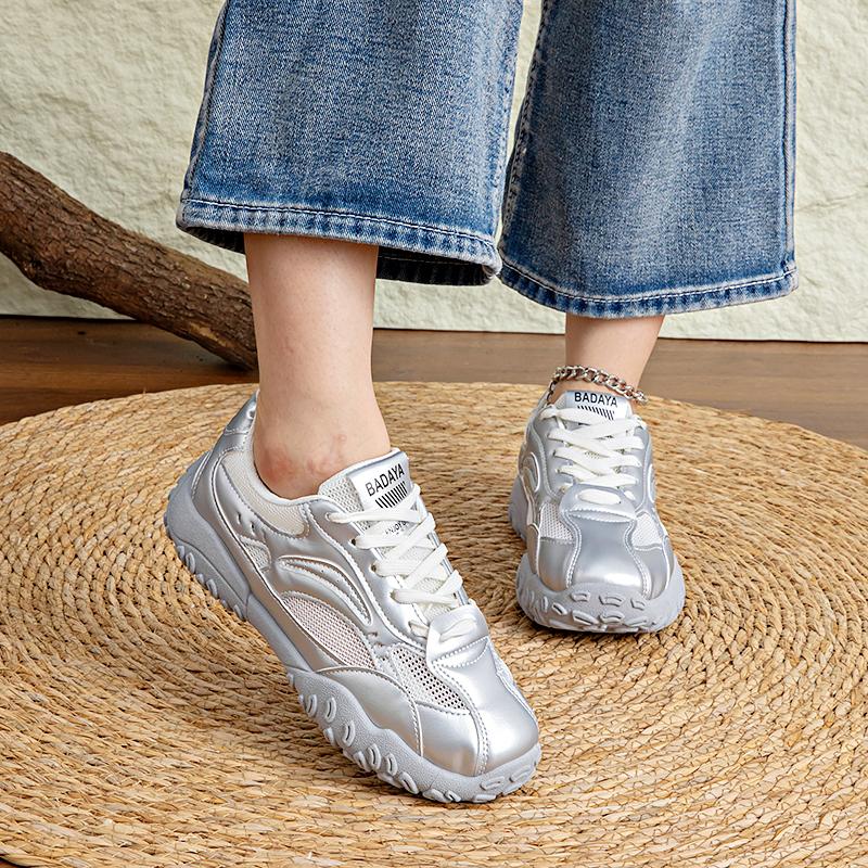 

Summer New Women S Versatile Round - Toe Hidden Heel Mesh Sneakers 35