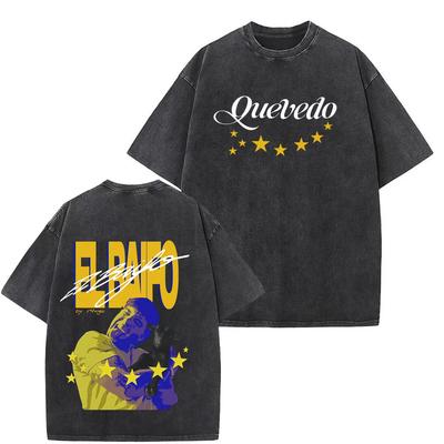 QUEVEDO EL BAIFO Album 2026 Tour Graphics Vintage Washed Tees Men Women Fashion T-shirts Loose Oversized Unisex Harajuku High Quality