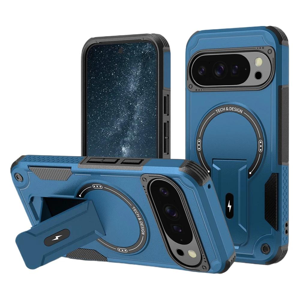 

Heavy Armor Invisible Bracket Case For Google Pixel 10 9 Pro XL PC+TPU Magnetic Charging Shockproof Buffer Protect Cover Google Pixel 10