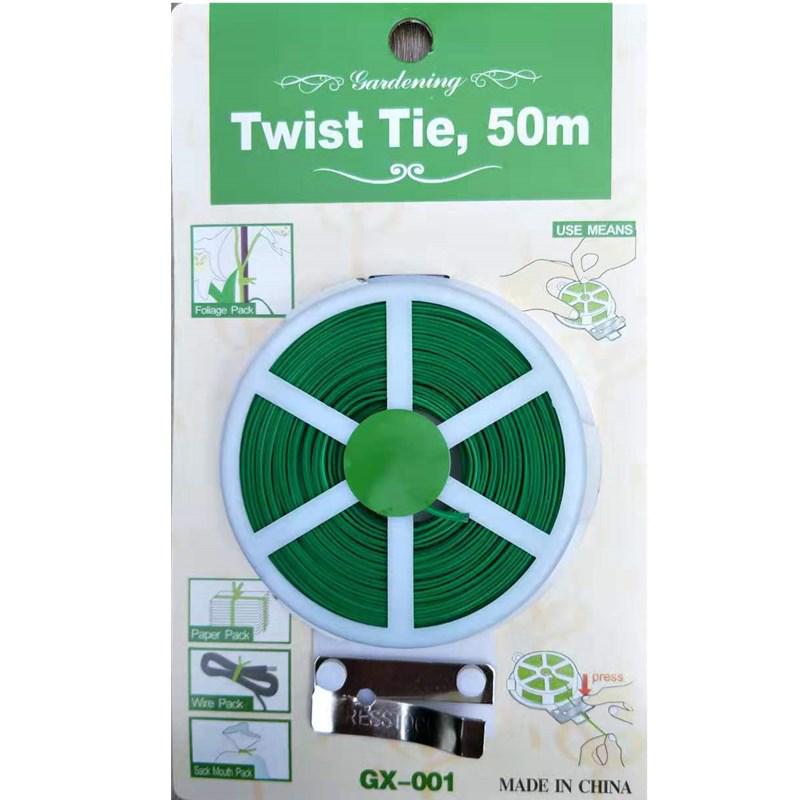 Self-Cutting Green Plastic-Coated Iron Wire for DIY Flower Support, 30M & 50M