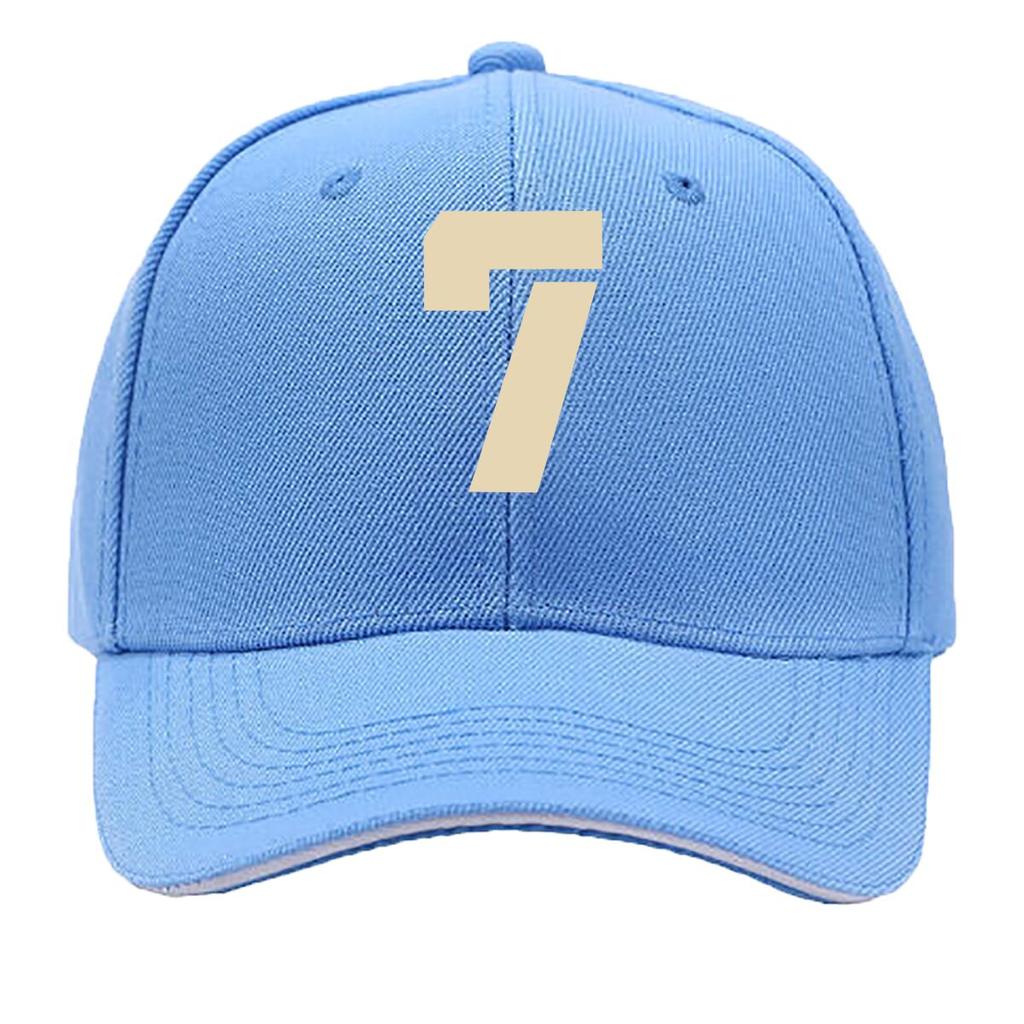 One Top Unisexs and Womens Same Style Number  Printed Spring and Summer Sunshade Net Hat Fashionable Sandwich Baseball Cap