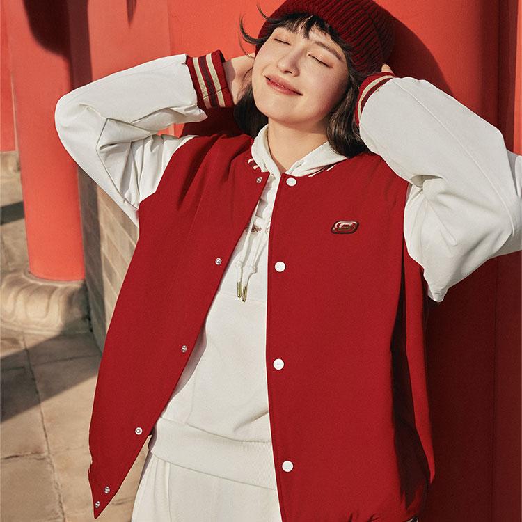 Skechers New Year Collection Sports Lifestyle Collection Baseball Jacket Unisex Berry Red L125U042-03LC