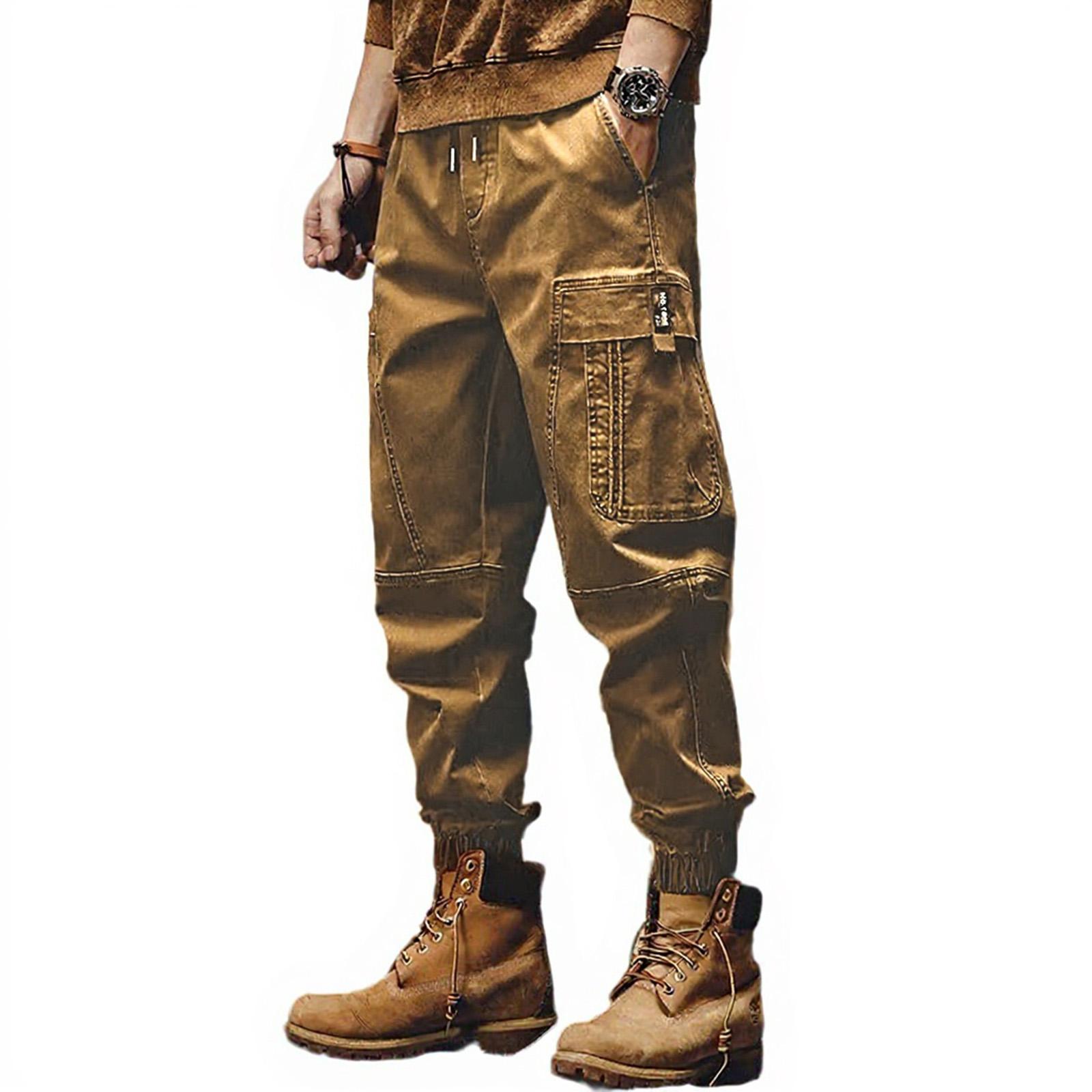 

Мужские Повседневные Свободные Прямого кроя Большого размера Широкие брючины Рабочая одежда Брюки XXXL коричневый