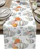 Fall Harvest Pumpkins Linen Table Runner Holiday Party Decor Washable Kitchen Dining Table Runner Autumn Thanksgiving Decoration