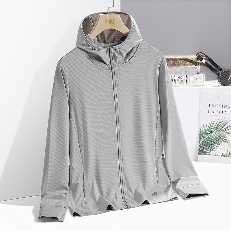 Men's & Women's Summer Running Jacket - Lightweight Sun Protective Coat, Hooded Sports Windbreaker, Breathable Quick-Dry Fitn