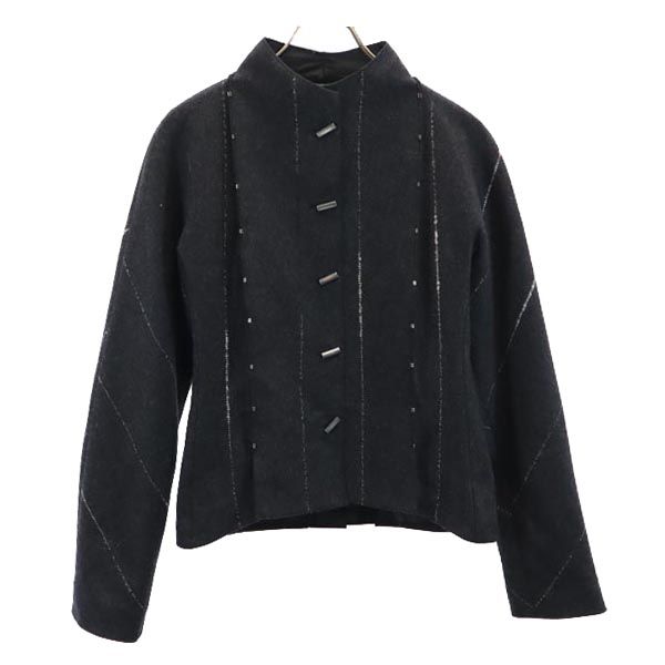 

KRIZIA Made in Italy Wool Blend Jacket 40 Black series High neck Women Used