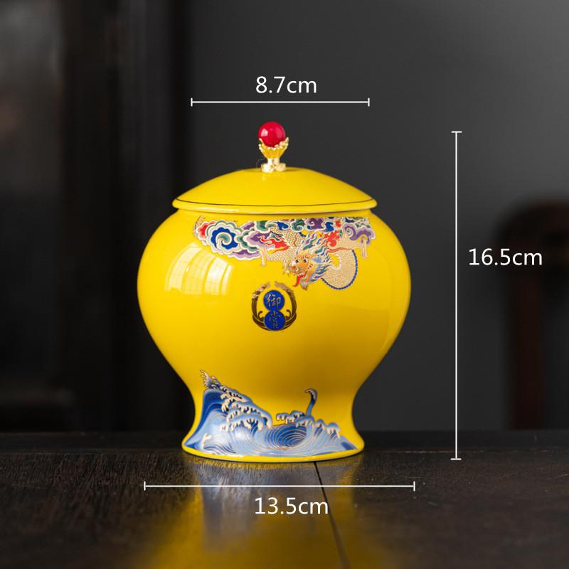Ceramic Tea Pot Tea Caddy Porcelain Sealed Storage Tank Chinese Vintage Bottle Household Storage Container Home Decoration