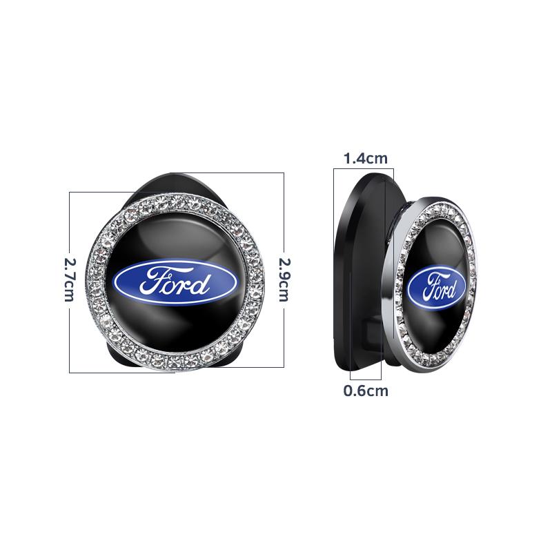 2 Stück Kristall-Dekoration Auto-Emblem Selbstklebend Kleine Aufbewahrungshaken Für Ford ST Line Focus Mustang Fiesta Puma Ranger Kuga MK7