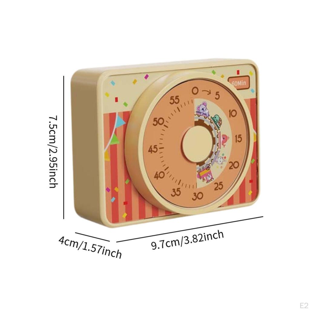 Visual Timer 60 Minute Convenient Silent Essential Decorative Desktop for Kids Cooking
