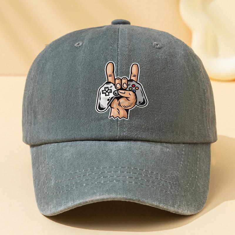 Gamer Rock On Hand Controller Baseball Cap Vintage Washed Soft Lightweight Casual Outdoor Unisex Hat