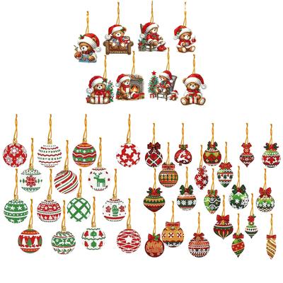 8/15/20 Bucăți Ornamente de Crăciun DIY Acrilice 2D Plate cu Diamante Pictură Dublă Față pentru Casă Petrecere de Crăciun Decor Artizanal