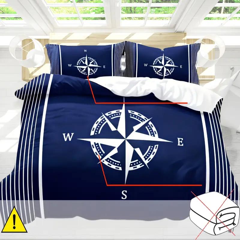 Navigation Anchor Rudder 3D Printed Bedding Set Cozy Duvet Cover King Queen Twin Single Size Birthday Gift Boy Kid Bedroom Decor
