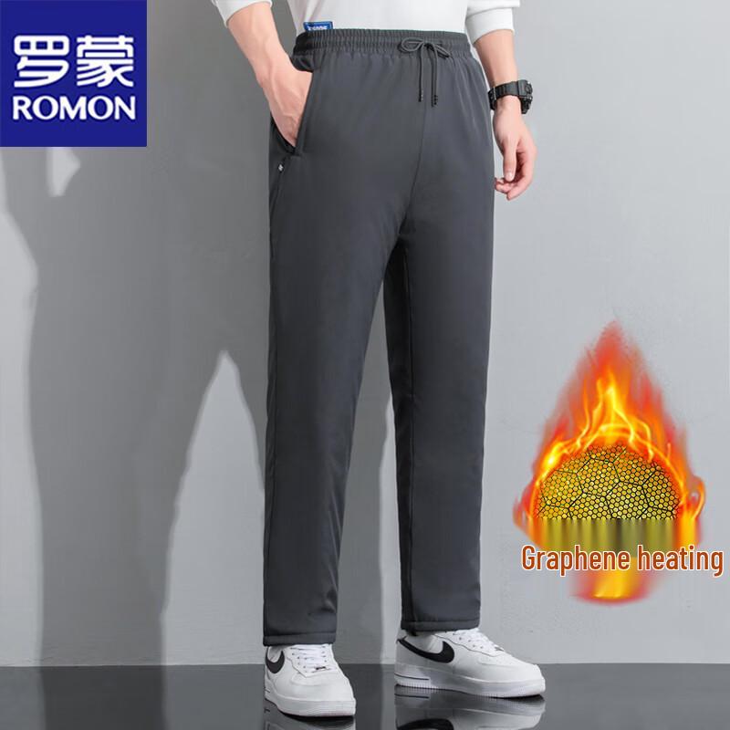 ROMON Men's Lambswool Lined Straight Leg Casual Pants