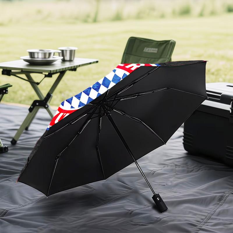 1PC Munich FC Crest Printed Umbrella Folding Umbrella, Automatic Umbrella 8-Frame for Travel, Camping Fan Gifts Christmas Gifts