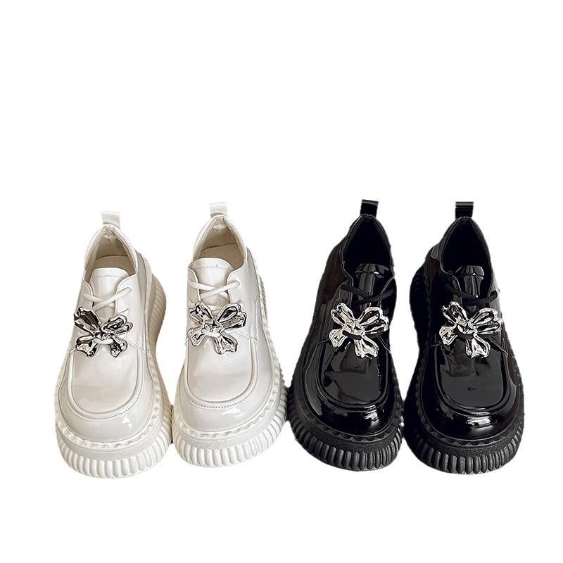 Fashion 2025 Women's Mary Jane Shoes Spring  Autumn Thick Bottom Black Performance Versatile Ladies Leather Shoes Fashion Causal Women