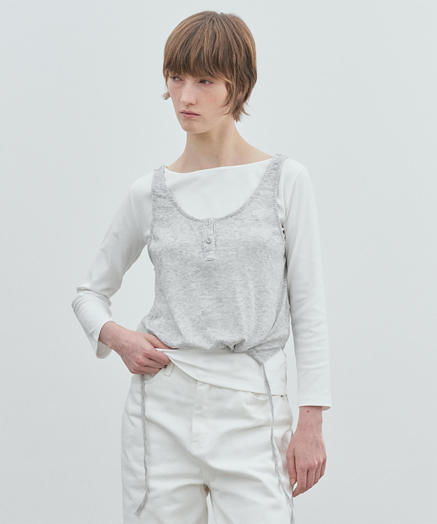 Mario String Button Bustier (Light Gray)