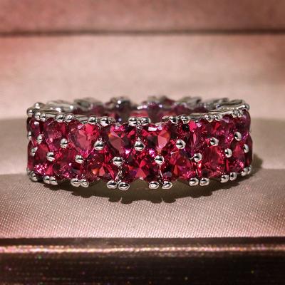 New Arrival Big Bling Red Zircon Stone Rings for Women Fashion Wedding Engagement Ring Hip Hop Jewelry Gift