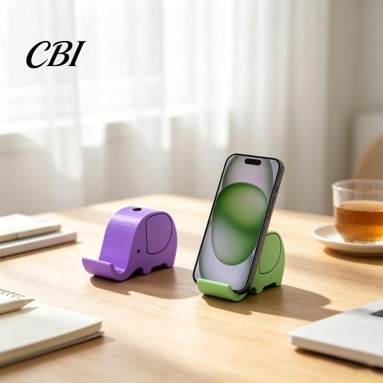 3D Printed Elephant Phone Holder with Pen Holder, Multifunctional Stand, Hands-Free Sturdy For Watching Videos Desktop Organizer, Creative Cute Shape