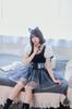 Clearstone Coquettish Girly Halloween Cosplay Vanilla Cat Costume Set for Women, Size M, White - Cute Animal Themed Party Outfit