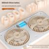 Dual-Head Desktop Fan: Five-Speed, High Airflow, Independent Control, Long Battery Life for Office & Home Use