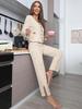 European and American Ribbed Knit Women's Pajama Set - Cardigan & Long Pants - Luxurious French Style Homewear for Autumn/Winter