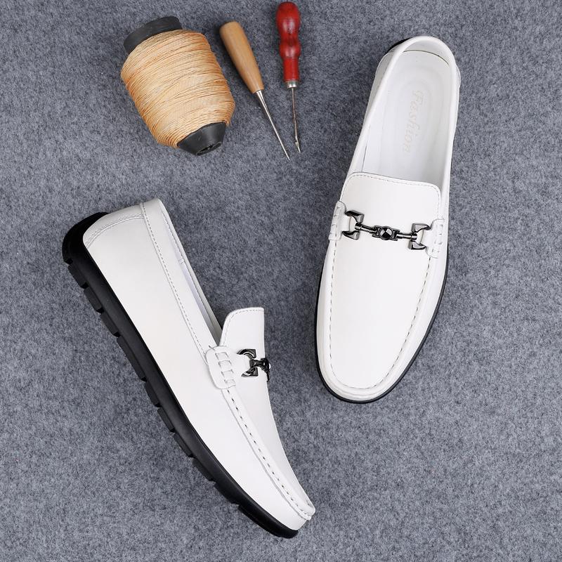 Fashion New Trend Men's Dress Shoes Hot Sale Male Loafers Genuine Leather Casual Footwear Slip on Driving Shoes Leisure Walk Moccasins