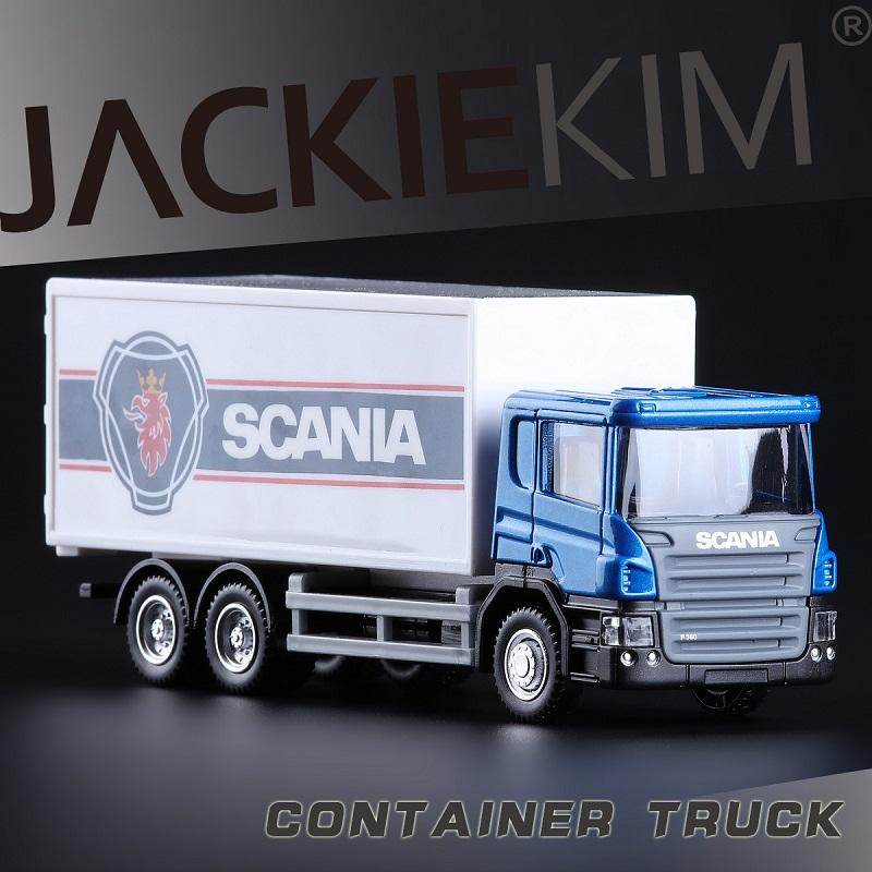 Simulation Exquisite Diecasts & Toy Vehicles Commercial Container Transport Truck 1:64 Alloy Car Model Christmas Gifts