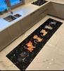 Witch Lives Here Runner Rug Halloween Hallway Carpet with Cat Broom and Moon Witchcore Spooky Welcome Mat for Home Decoration