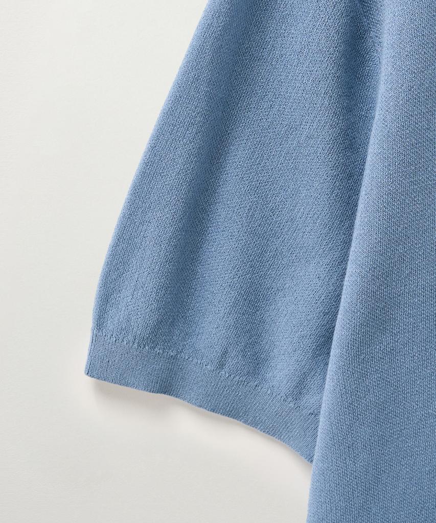 Seteo Lightweight Crew Neck Half Knit Blue