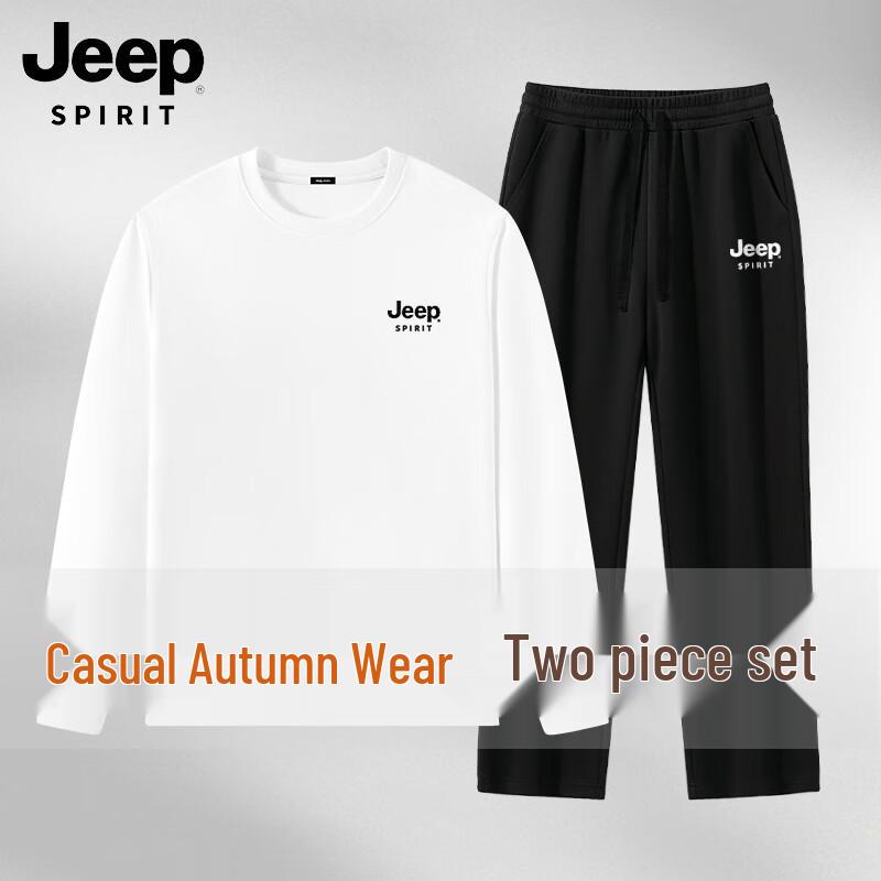 JEEP SPIRIT Men s Crew Neck Sweatshirt and Pants Set M