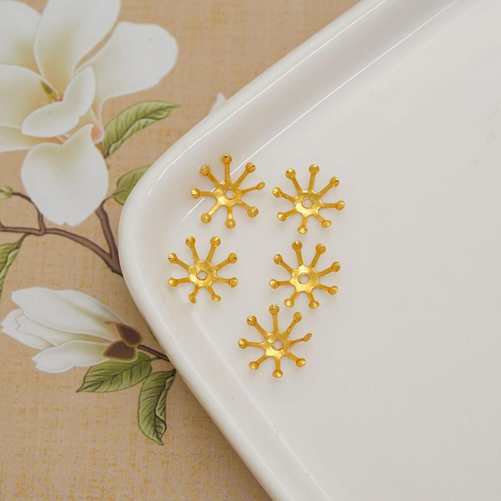 LEISURE CLUB Set of Outer Diameter Copper Flower Buds and Washers for Tsumami Zaiku Jewelry Metal Craft and DIY 100-Piece 9.5mm Pearl-Shaped Earrings,