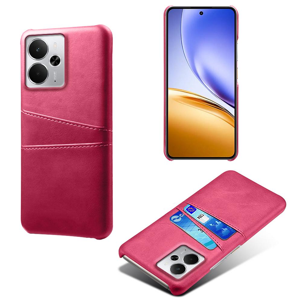 For Realme 14 5G Case Dual Card Slots PU Leather+Hard PC Phone Cover