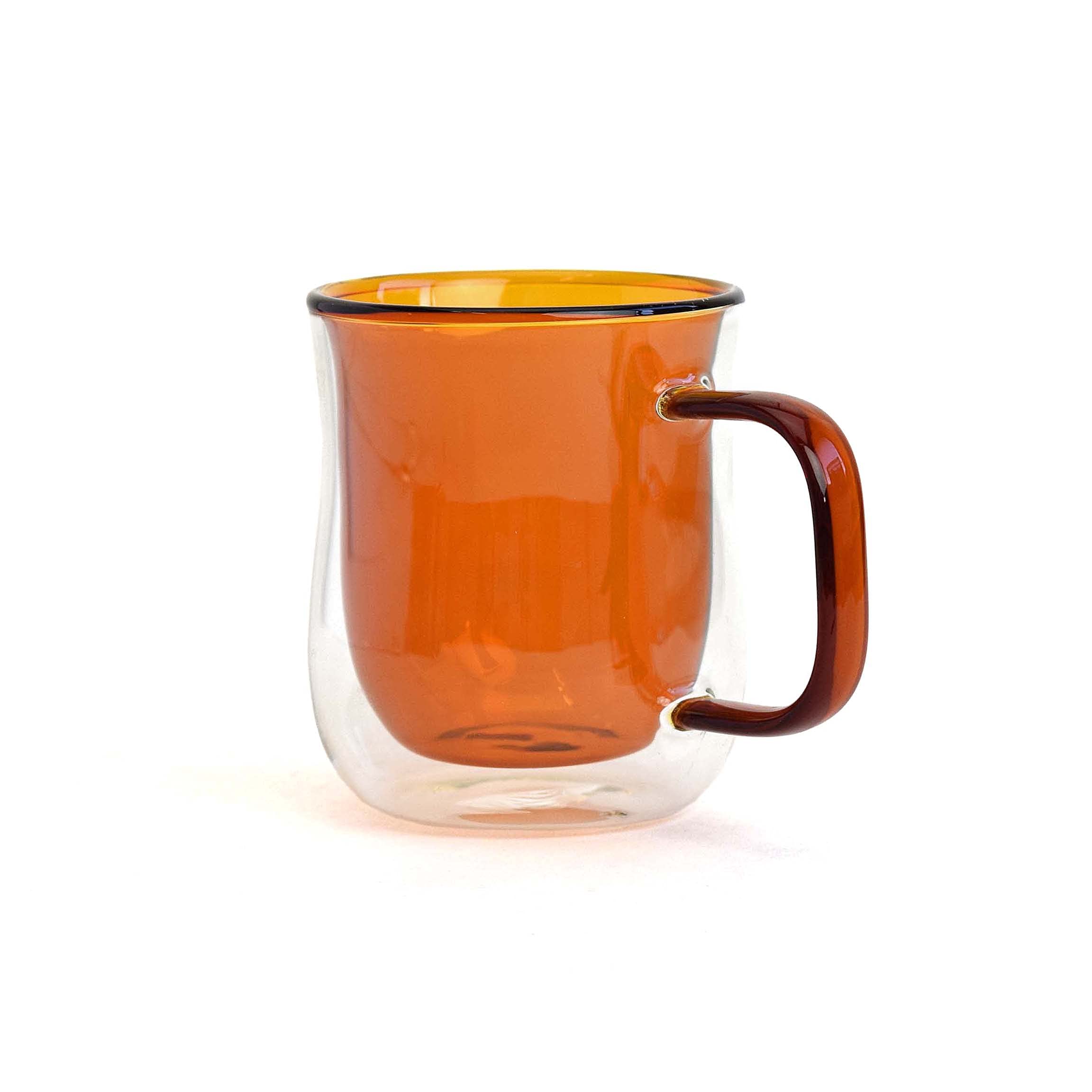 

Maehata Insulates Hot and Colored Nuit Mug, Heat-Resistant Glass, Double-Walled, Cold, Thermoglass, 275ml, янтарь