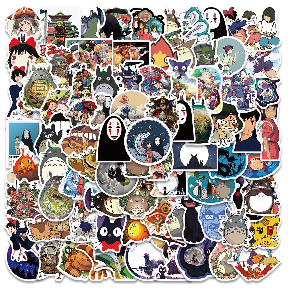 100Pcs Cartoon Hayao Miyazaki Stickers Diy Stickers Scrapbooking Phone Luggage Skateboard Waterproof Decals Sticker