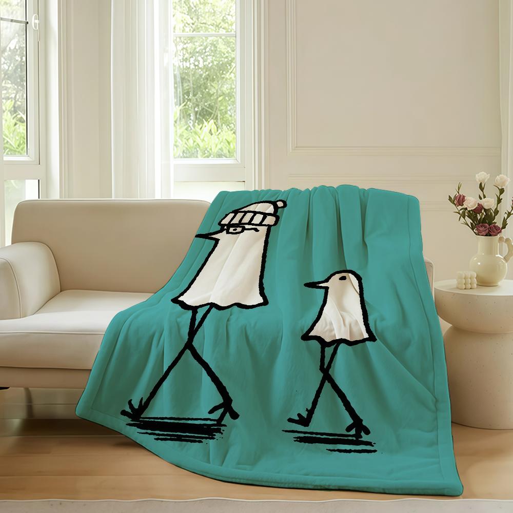 Cartoon Goodnight Punpun Blanket For Sofa Office Bed Plane Travel Sleep Read Relax Camping Soft And Warm