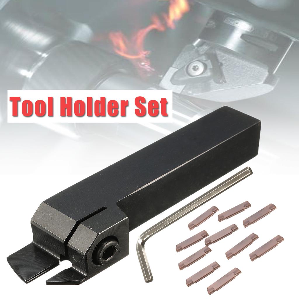 10X Mgmn200 Carbide Inserts Bestlymood Mgehr16 Parting Off Turning Tool Holder Lathe Tool