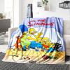 Simpsons Family Celebration Flannel Blanket Super Soft Warm Cozy Blanket For Sofa Bed Office Travel Allseason Home Decor Gift