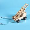 1 Set DIY Ladder Truck Model Kit Handmade Wooden Puzzle Rescue Firetruck Building Crafts Kids STEM Educational Science Experiment Toy