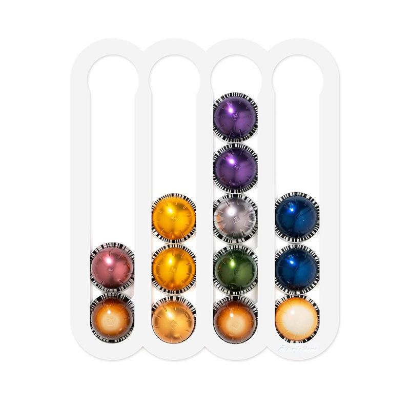 Acrylic Coffee Pod Holder Wall Mounted Holds 35 Capsules Home Kitchen Organizer Coffee Station Essential белый