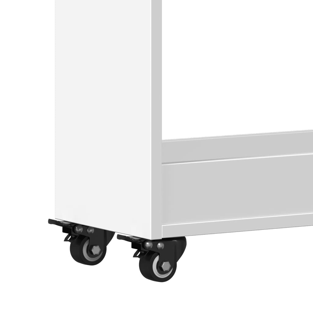 Cabinet with Casters White 60 x 22 x 79 cm Engineered Wood