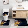 3pcs Ash Ketchum Pikachu Art Pattern Flannel Nonslip Absorbent Washable Decorative Bathroom Home Toilet Seat Cover Mat