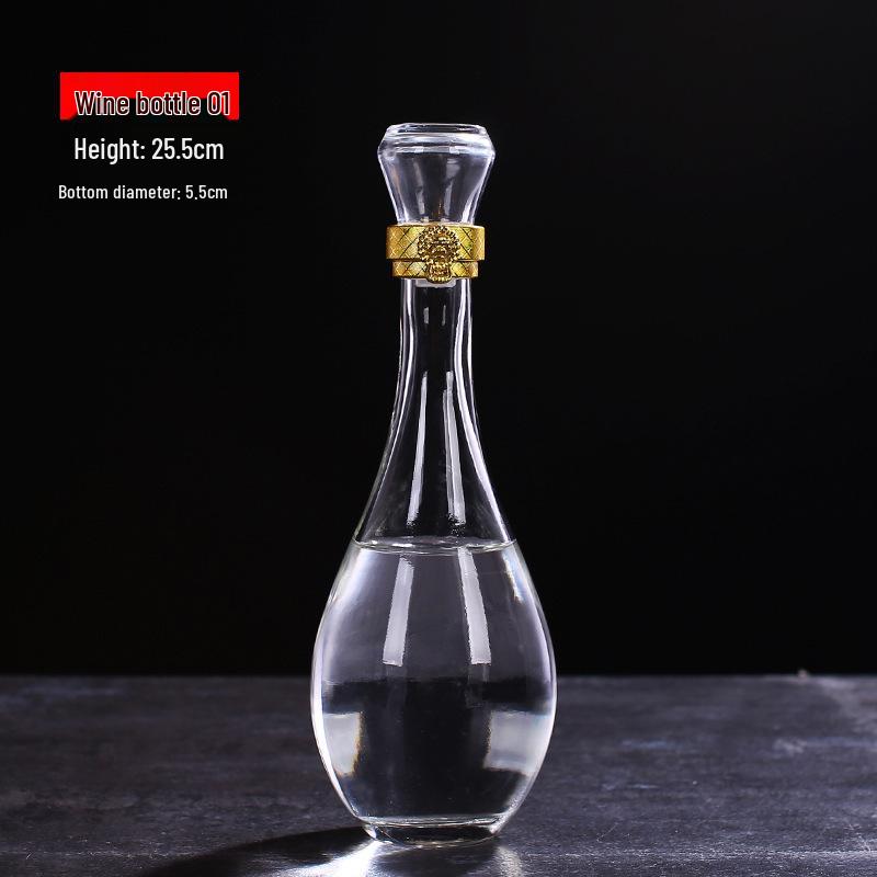 500ml Clear High-White Glass Wine Bottle, Decorative Empty Baijiu Bottle